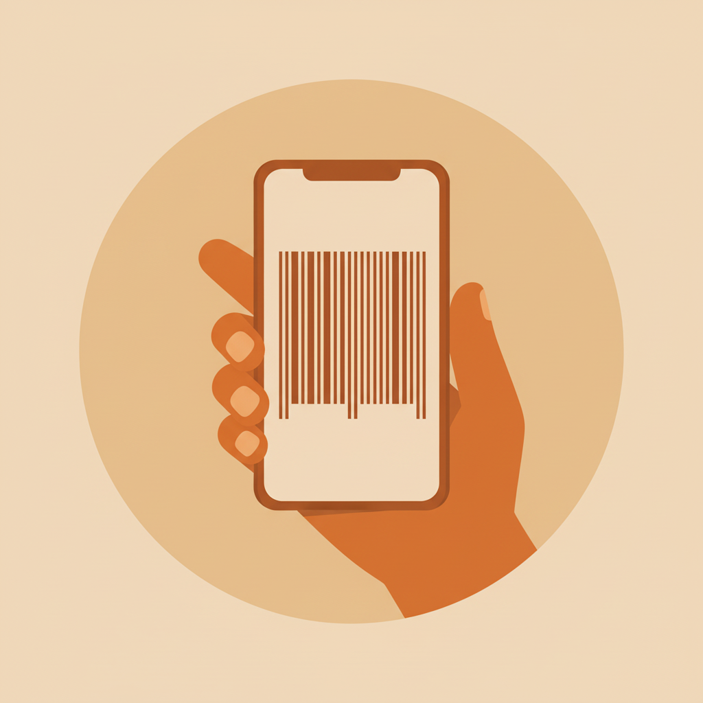 Telefoonscherm met barcode